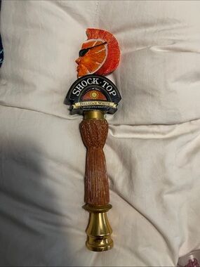 Shock Top Belgian White Beer Tap Handle - Orange & Brown